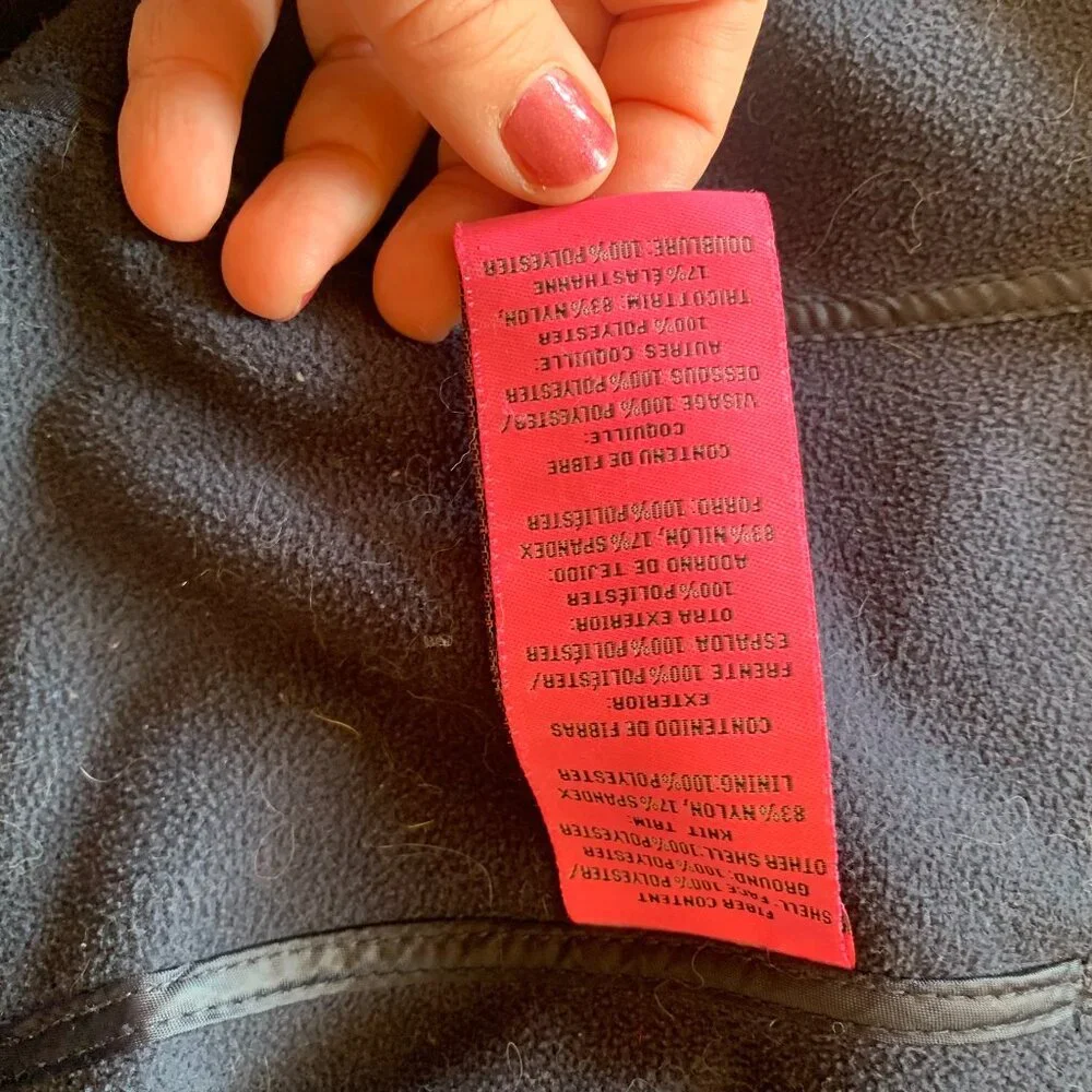 Betsey Johnson M Rain Hood Trench Coat Jacket Dble Breast Belted Navy Thumbholes - Picture 5 of 7